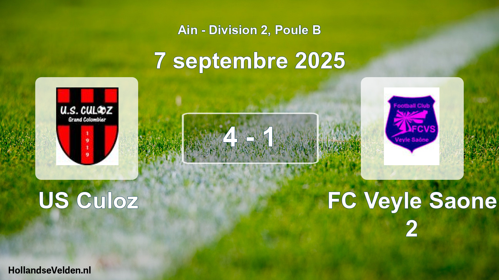 Gespeelde wedstrijd: US Culoz - FC Veyle Saone 2 4 - 1 (7 september 2025)