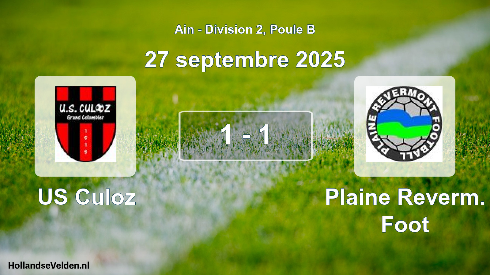 Gespeelde wedstrijd: US Culoz - Plaine Reverm. Foot 1 - 1 (27 september 2025)