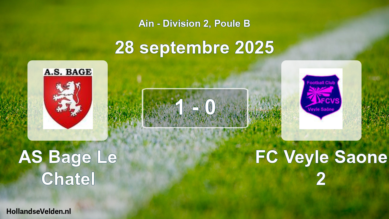 Gespeelde wedstrijd: AS Bage Le Chatel - FC Veyle Saone 2 1 - 0 (28 september 2025)