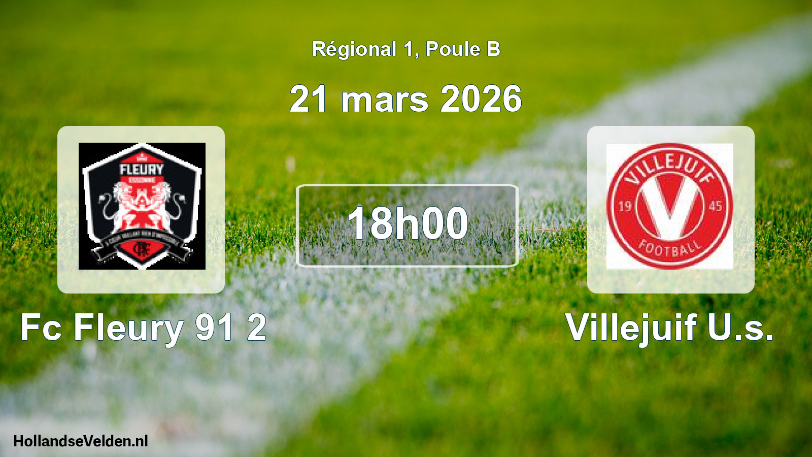 Geplande wedstrijd: Fc Fleury 91 2 - Villejuif U.s. (21 mars 2026)