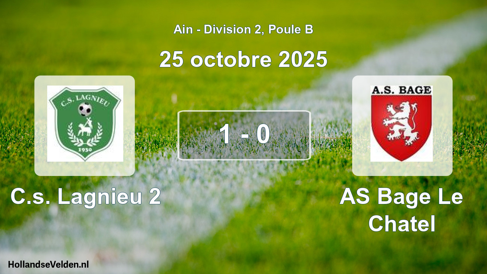 Gespeelde wedstrijd: C.s. Lagnieu 2 - AS Bage Le Chatel 1 - 0 (25 oktober 2025)