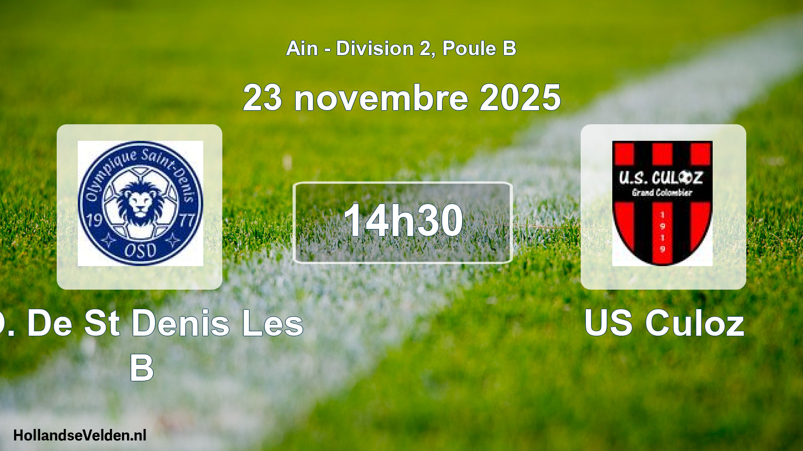 Geplande wedstrijd: O. De St Denis Les B - US Culoz (23 november 2025)