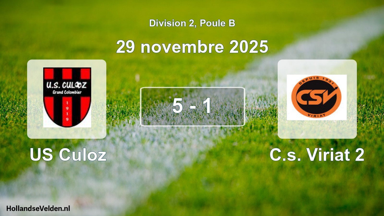 Match joué: US Culoz - C.s. Viriat 2 5 - 1 (29 novembre 2025)