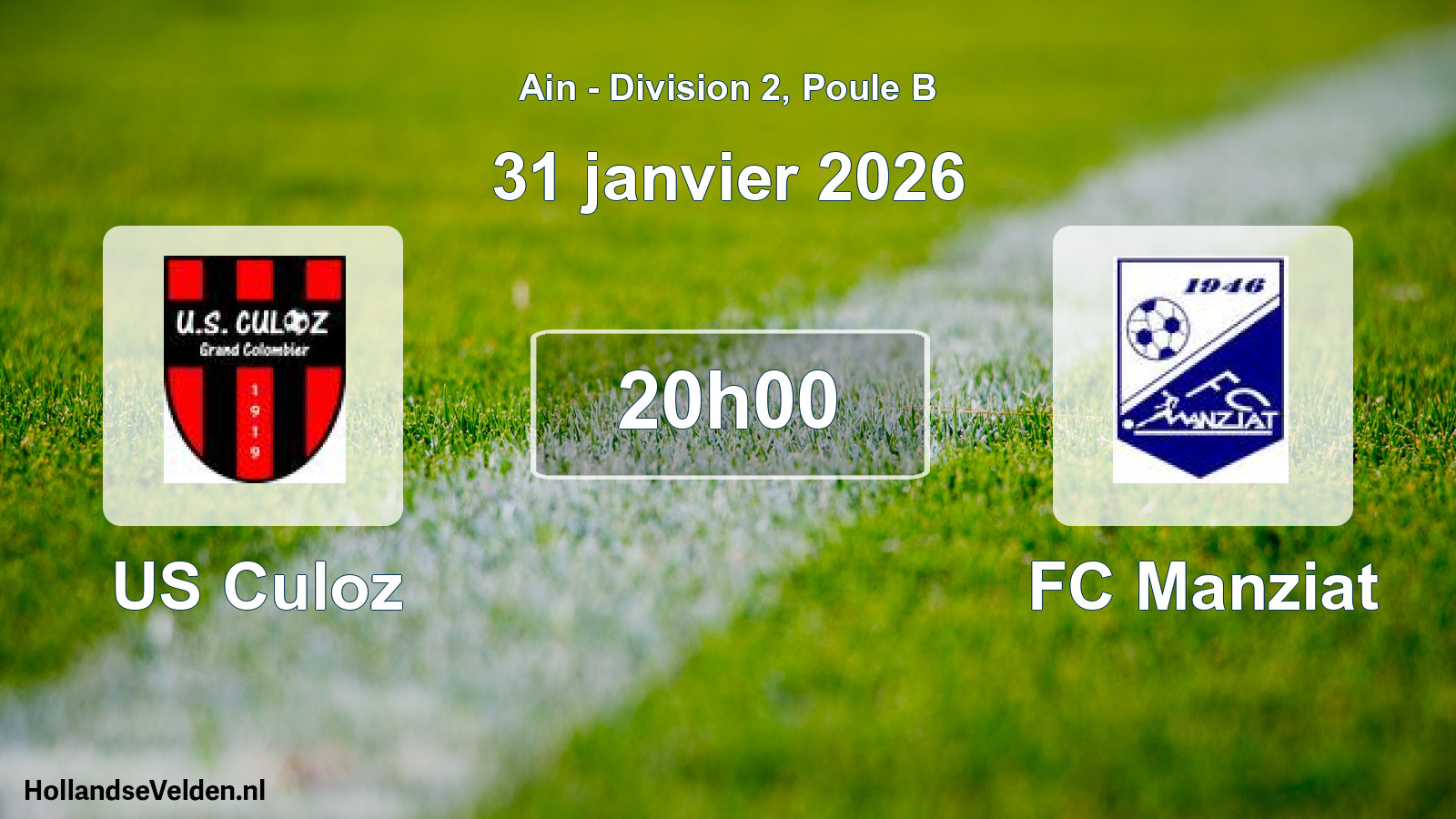 Match programmé: US Culoz - FC Manziat (31 janvier 2026)