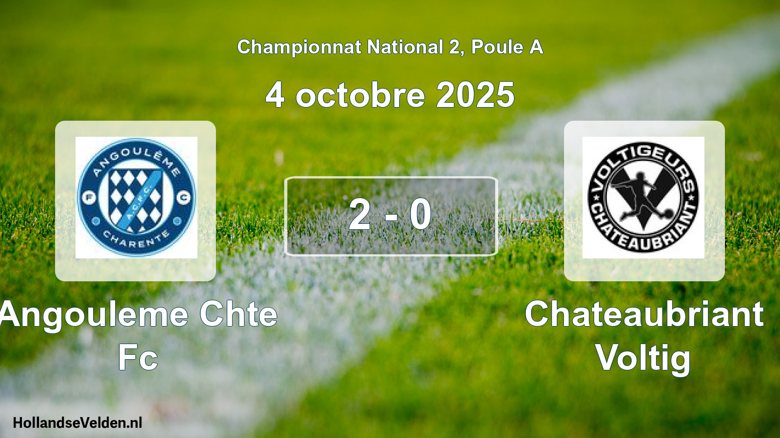 Total number of matches played: Angouleme Chte Fc - Chateaubriant Voltig 2 - 0 (4 October 2025)