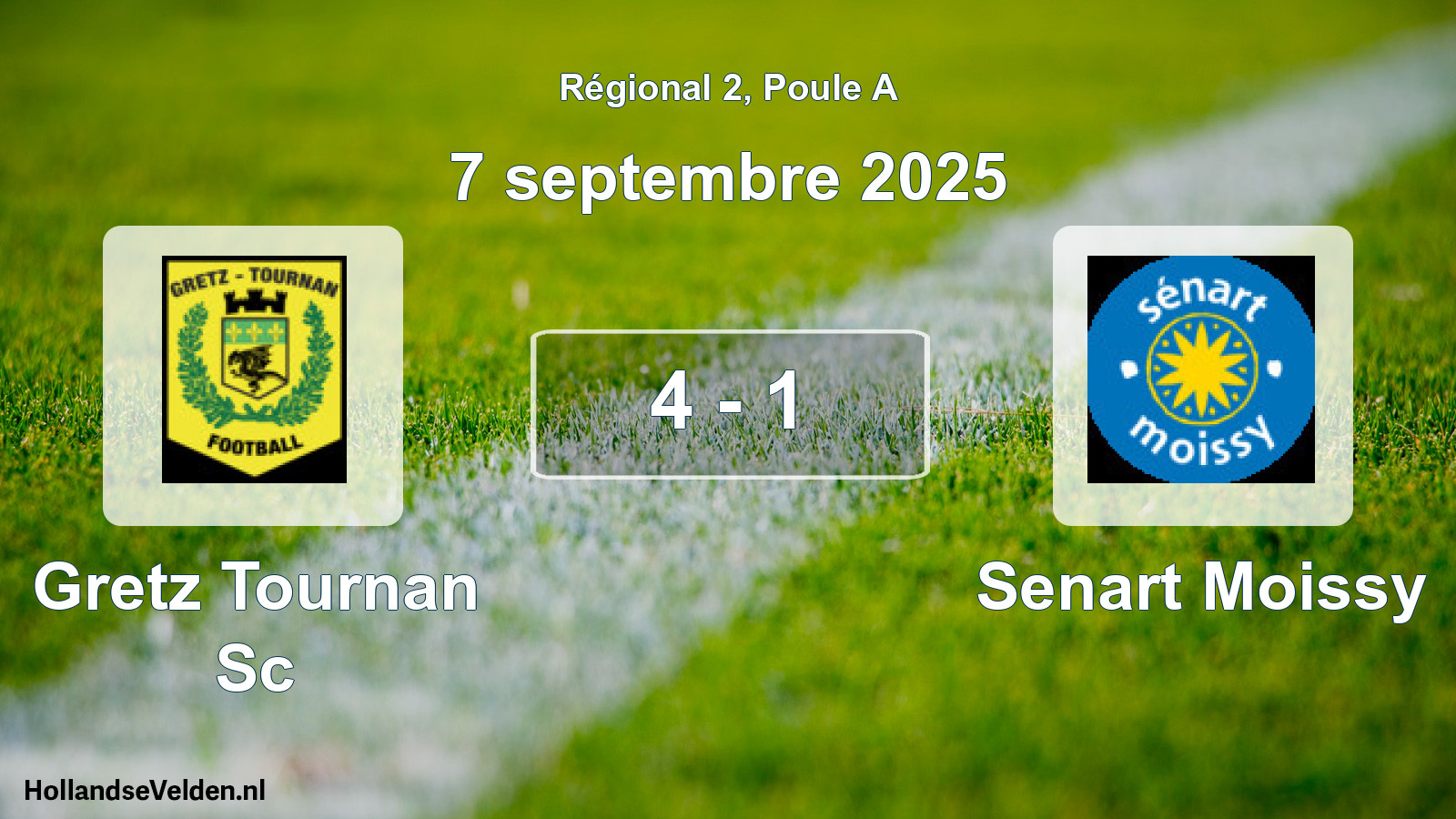 Total number of matches played: Gretz Tournan Sc - Senart Moissy 4 - 1 (7 September 2025)