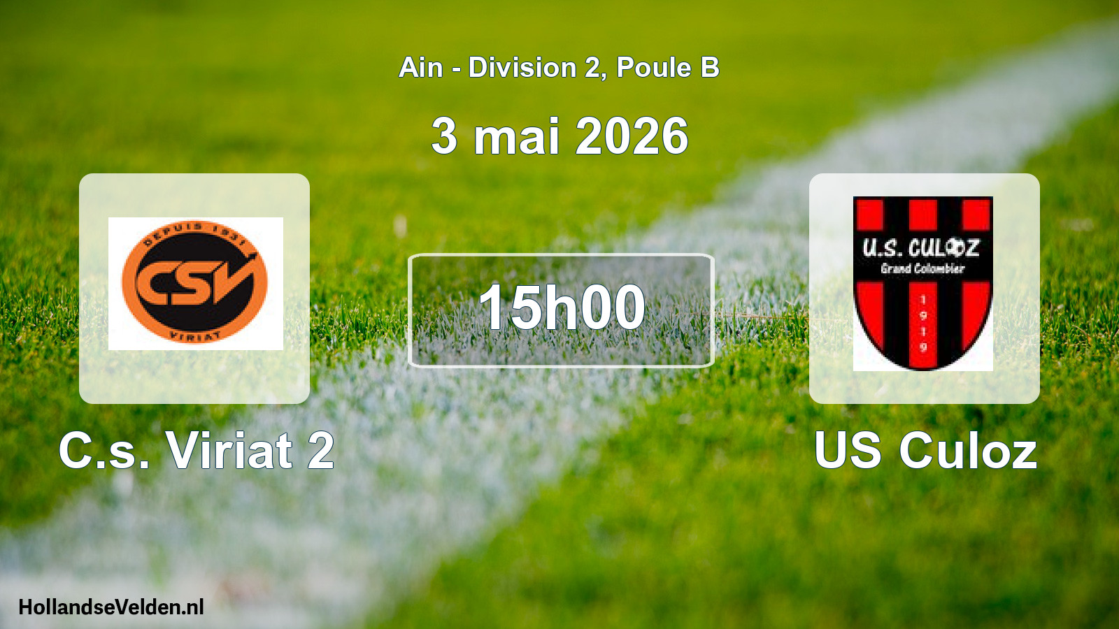 Geplande wedstrijd: C.s. Viriat 2 - US Culoz (3 mei 2026)