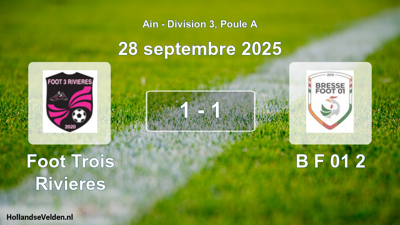 Gespeelde wedstrijd: Foot Trois Rivieres - B F 01 2 1 - 1 (28 september 2025)