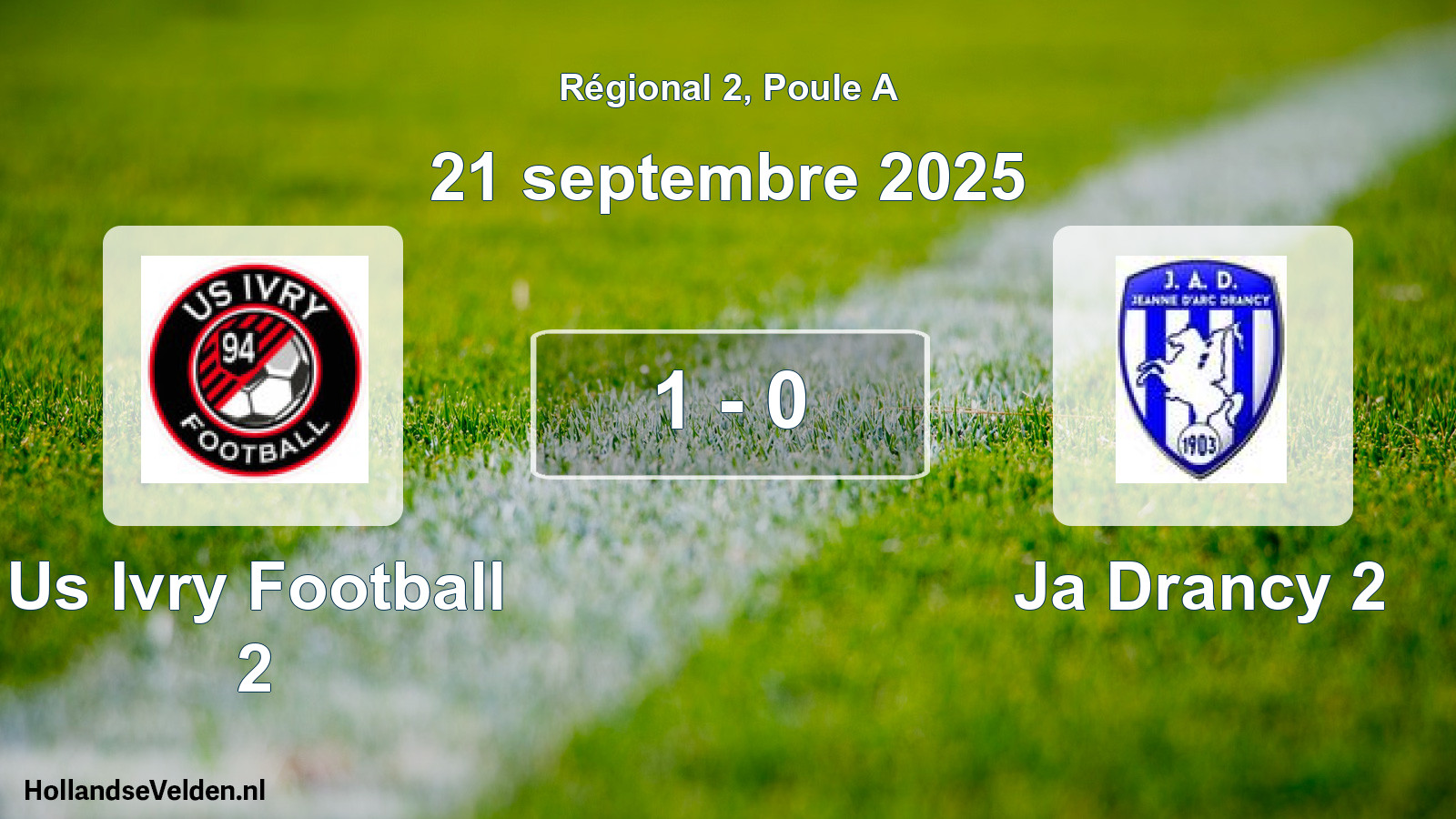 Total number of matches played: Us Ivry Football 2 - Ja Drancy 2 1 - 0 (21 September 2025)