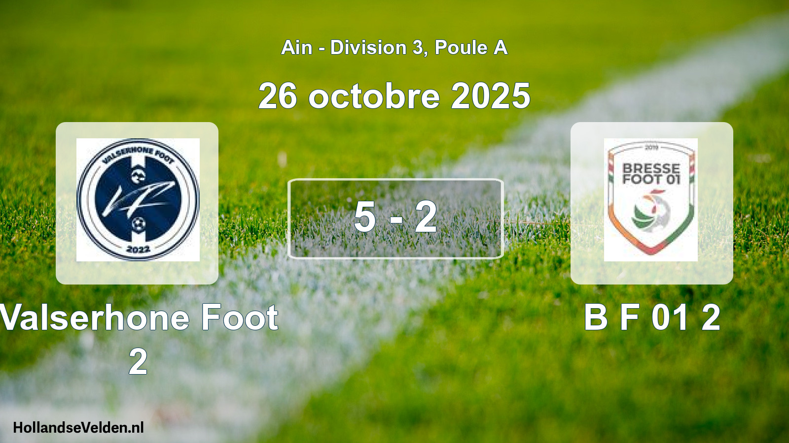 Match joué: Valserhone Foot 2 - B F 01 2 5 - 2 (26 octobre 2025)