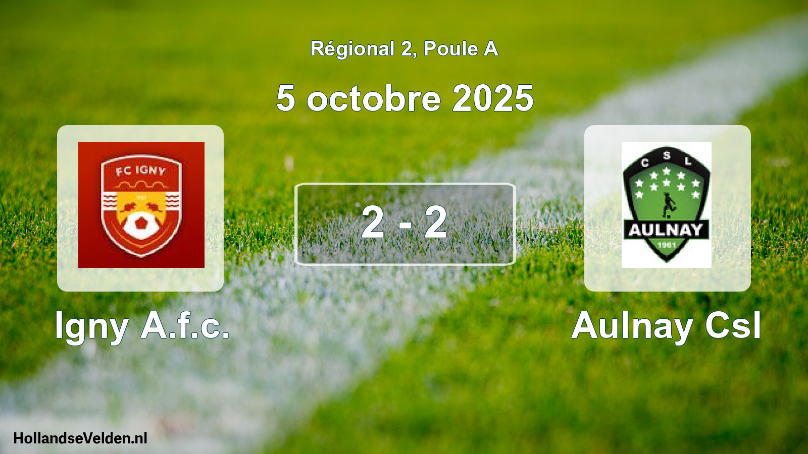 Gespeelde wedstrijd: Igny A.f.c. - Aulnay Csl 2 - 2 (5 octobre 2025)
