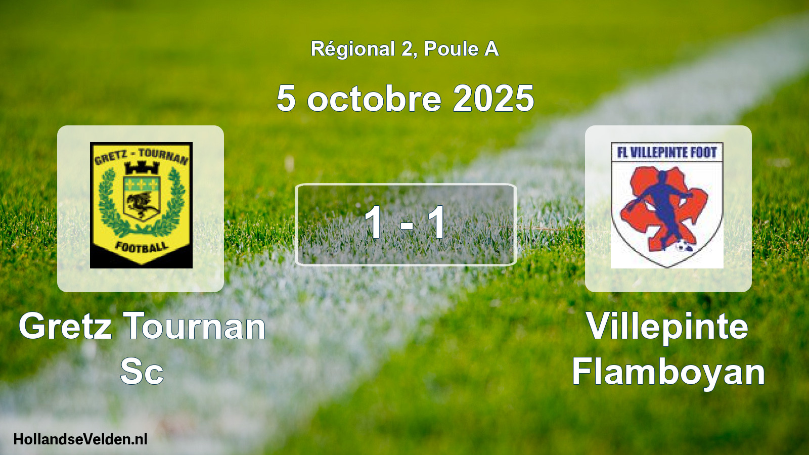 Gespeelde wedstrijd: Gretz Tournan Sc - Villepinte Flamboyan 1 - 1 (5 octobre 2025)