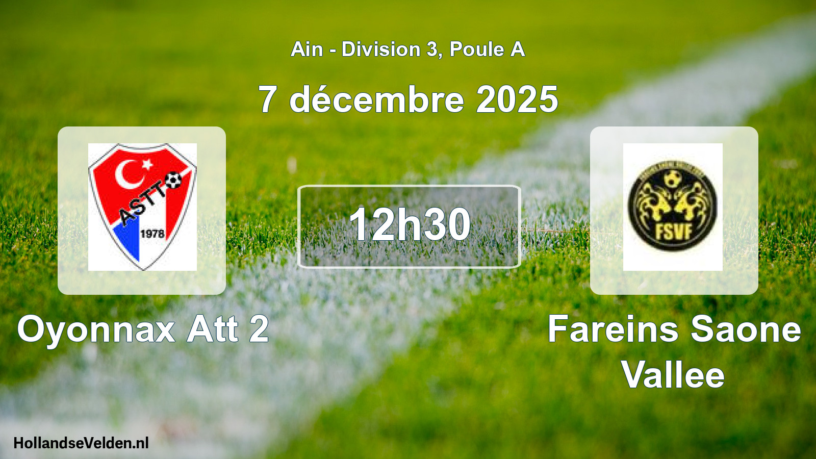 Match programmé: Oyonnax Att 2 - Fareins Saone Vallee (7 décembre 2025)