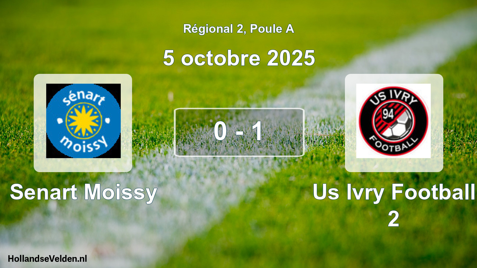 Gespeelde wedstrijd: Senart Moissy - Us Ivry Football 2 0 - 1 (5 oktober 2025)