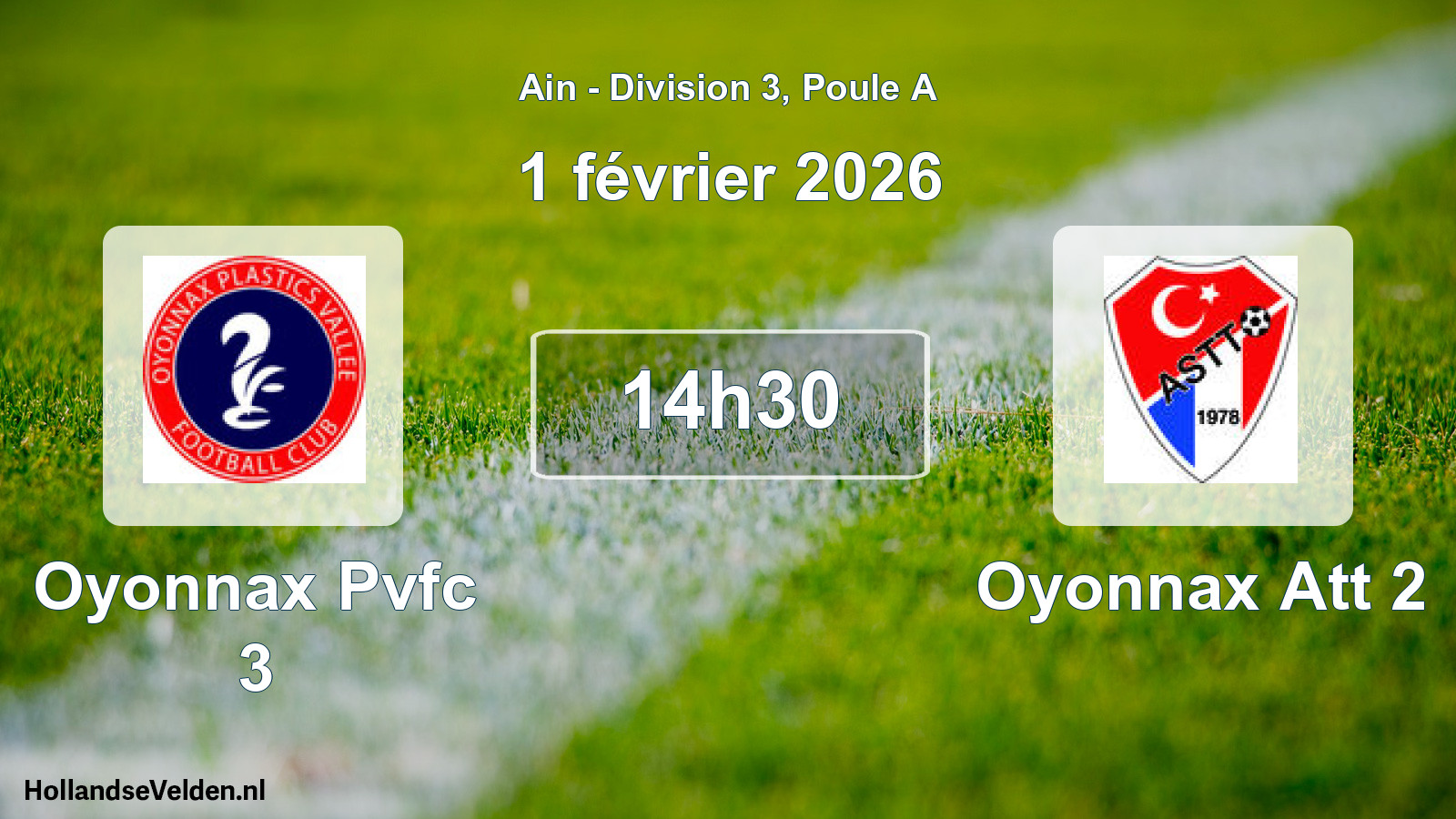 Geplande wedstrijd: Oyonnax Pvfc 3 - Oyonnax Att 2 (1 februari 2026)