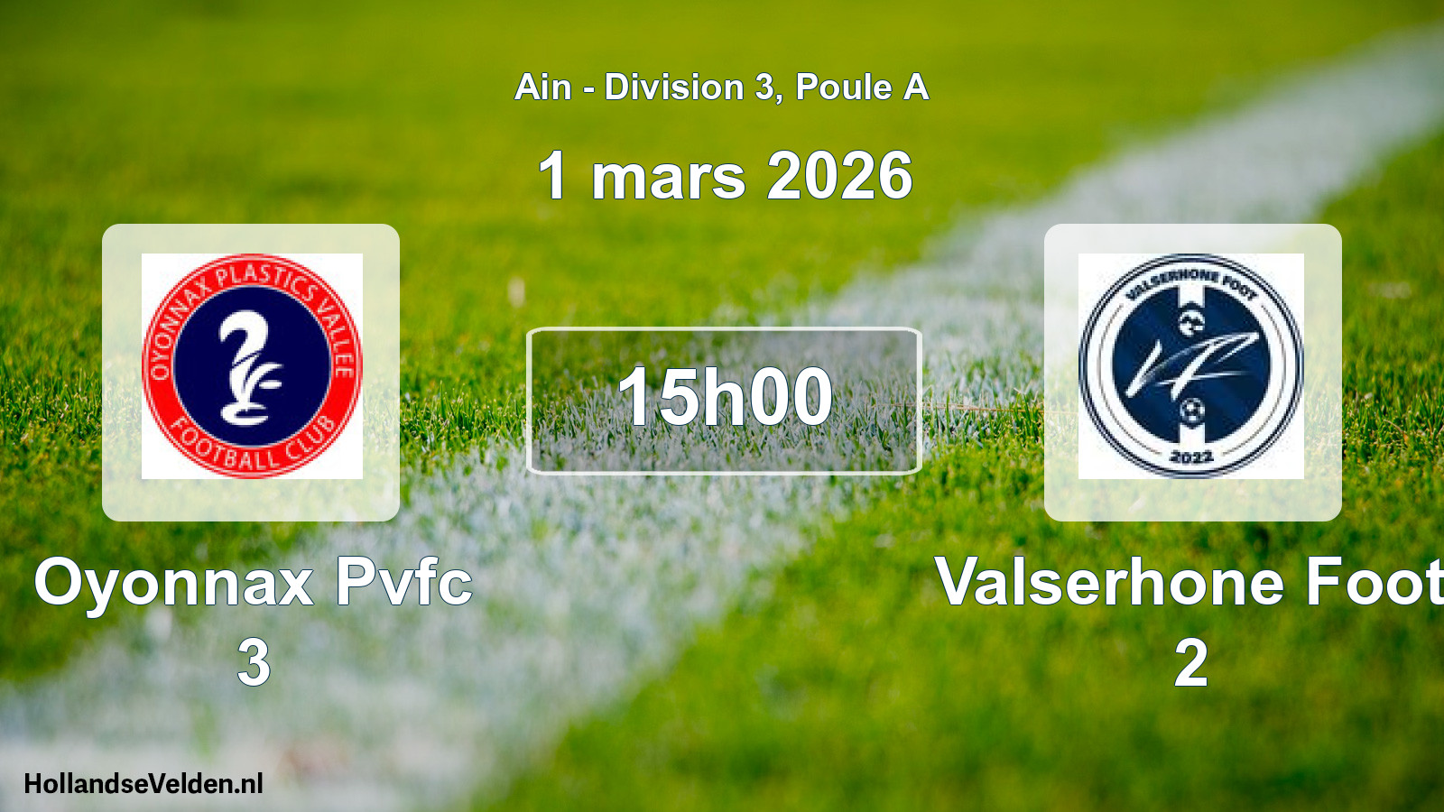 Geplande wedstrijd: Oyonnax Pvfc 3 - Valserhone Foot 2 (1 maart 2026)