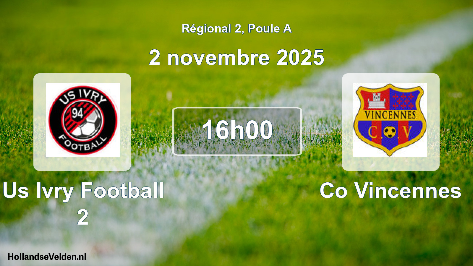 Geplande wedstrijd: Us Ivry Football 2 - Co Vincennes (2 novembre 2025)