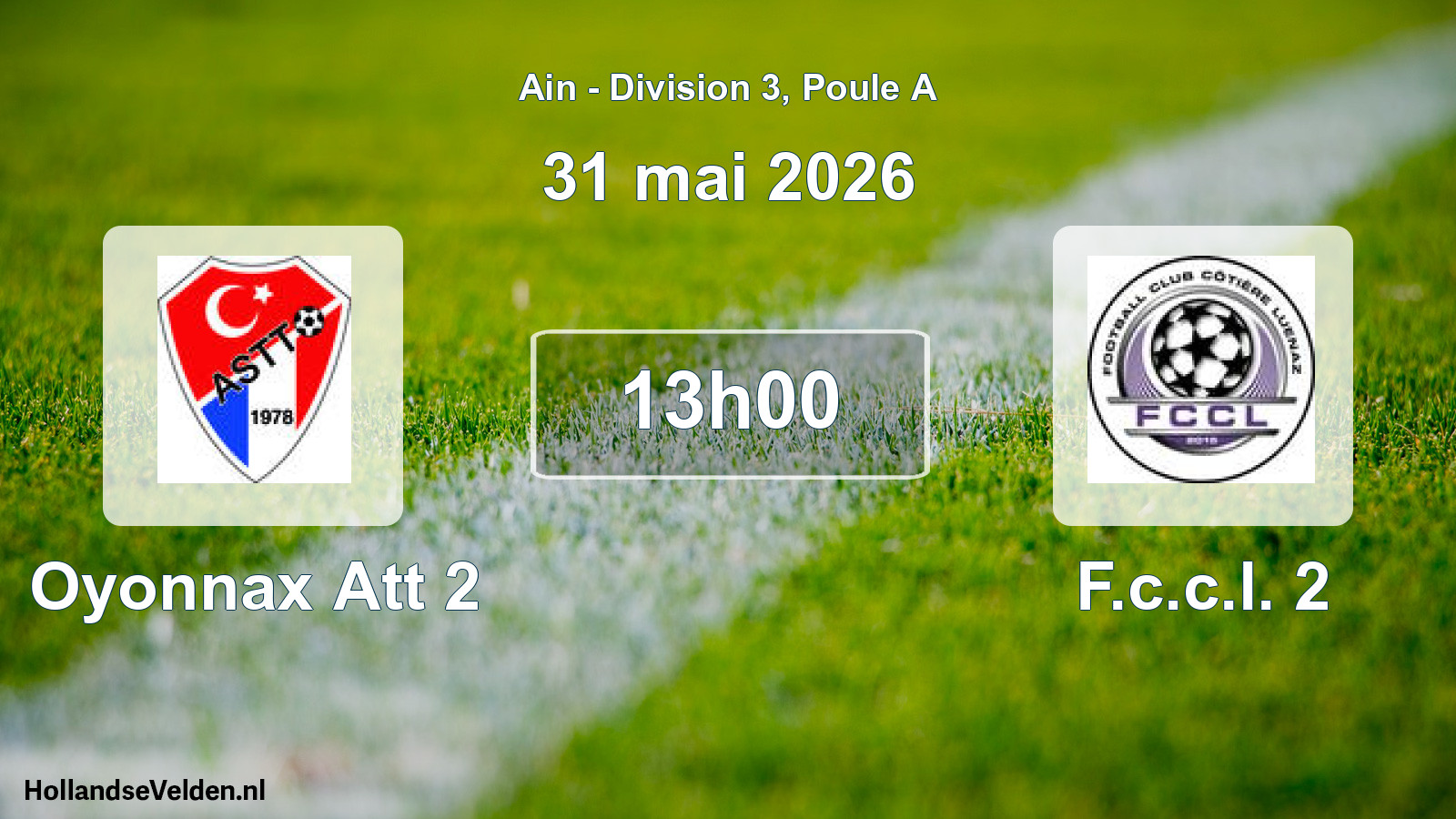 Geplande wedstrijd: Oyonnax Att 2 - F.c.c.l. 2 (31 mei 2026)