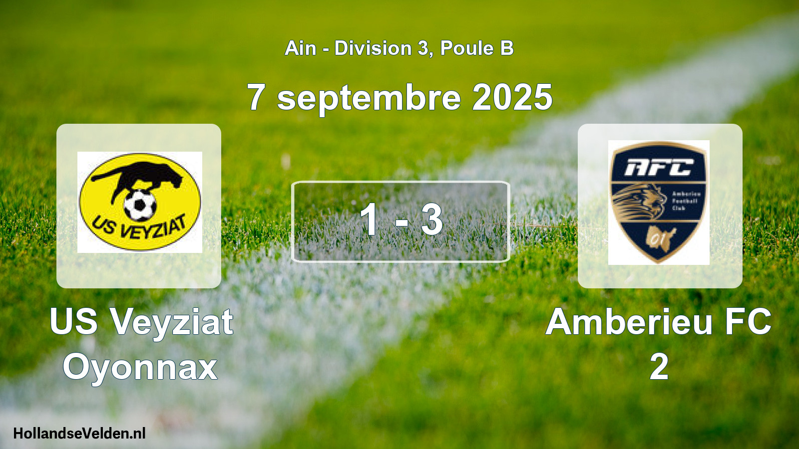 Gespeelde wedstrijd: US Veyziat Oyonnax - Amberieu FC 2 1 - 3 (7 september 2025)