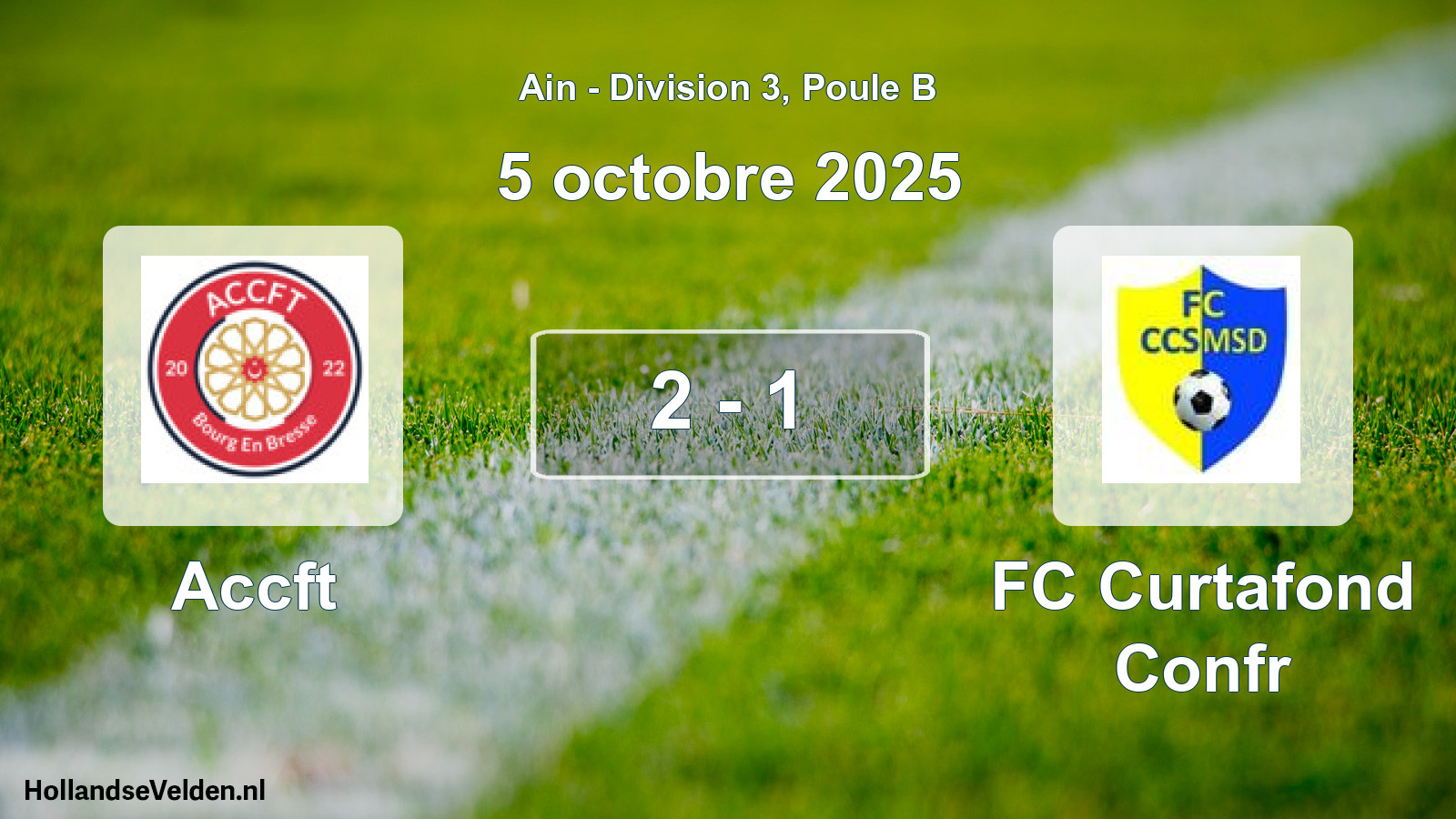 Gespeelde wedstrijd: Accft - FC Curtafond Confr 2 - 1 (5 oktober 2025)