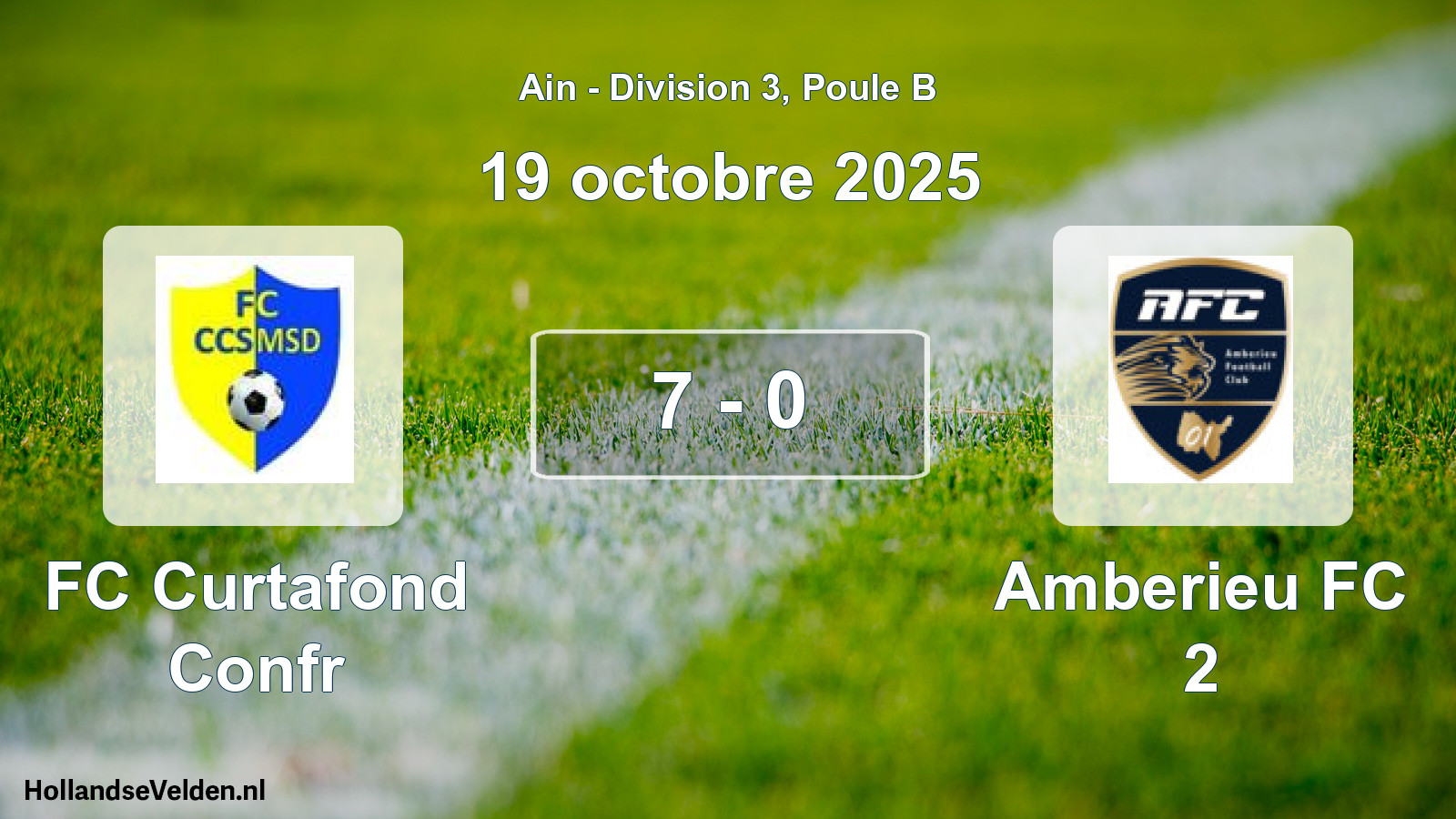 Gespeelde wedstrijd: FC Curtafond Confr - Amberieu FC 2 7 - 0 (19 oktober 2025)