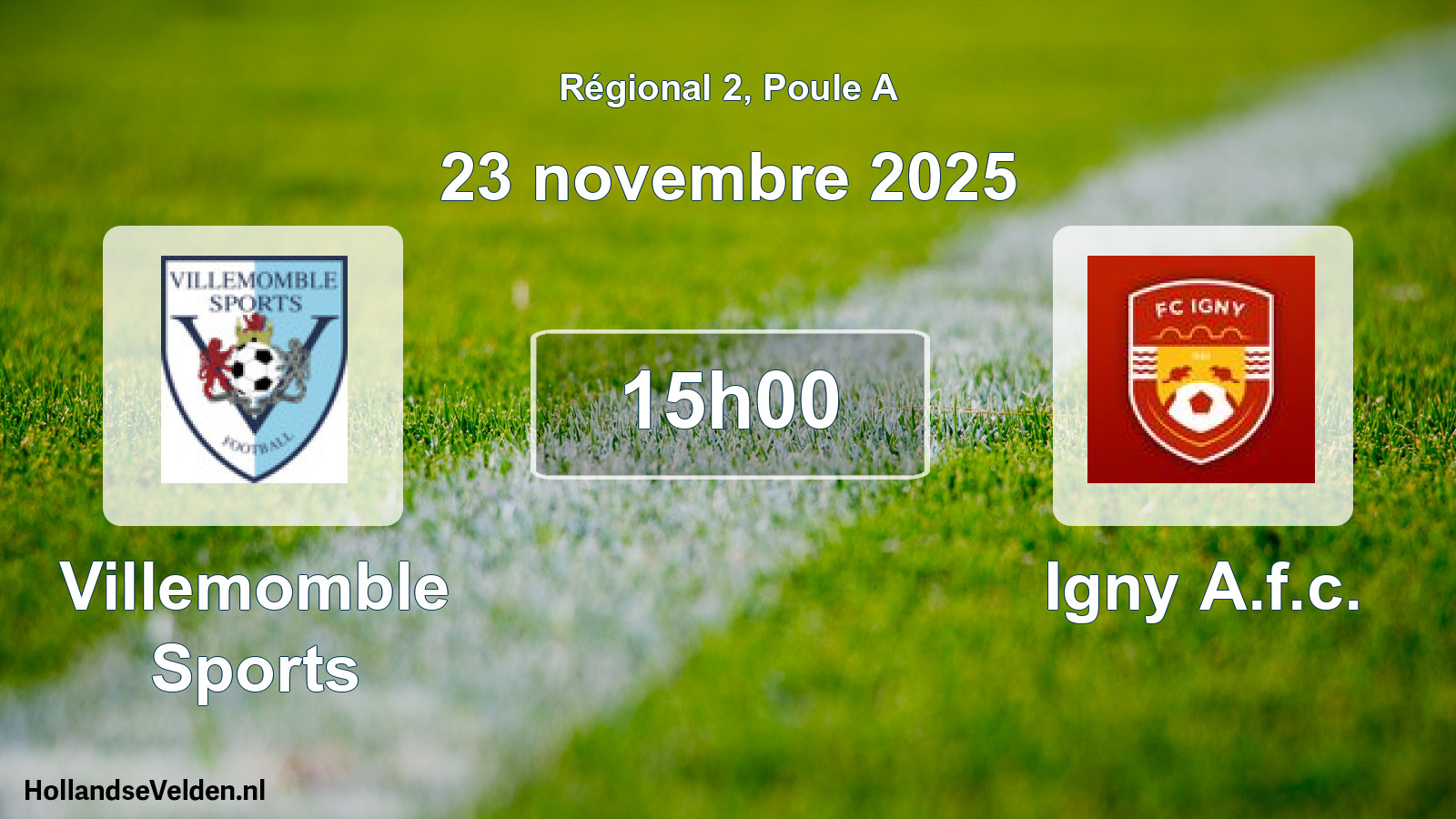 Geplande wedstrijd: Villemomble Sports - Igny A.f.c. (23 novembre 2025)