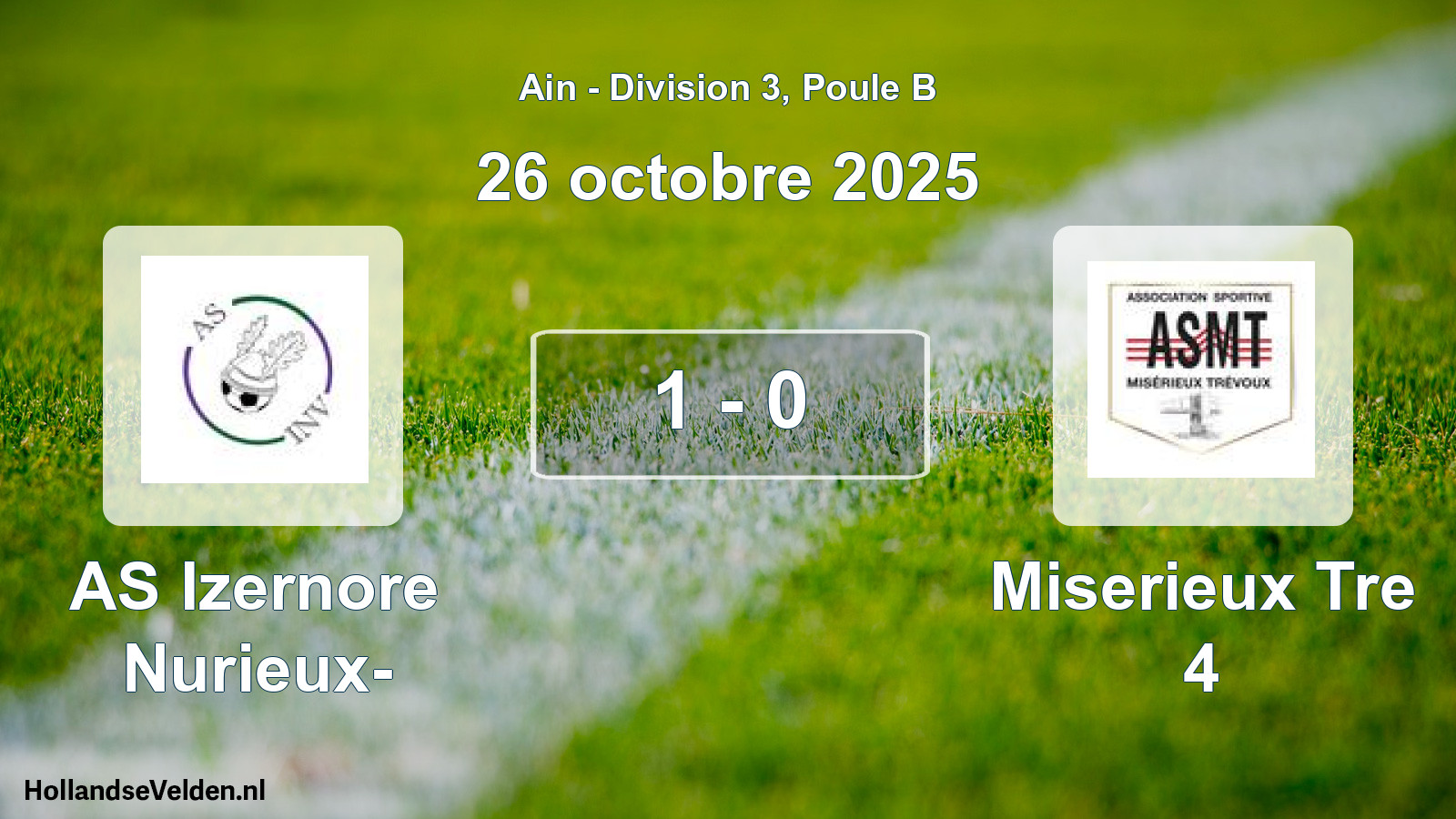 Gespeelde wedstrijd: AS Izernore Nurieux- - Miserieux Tre 4 1 - 0 (26 oktober 2025)