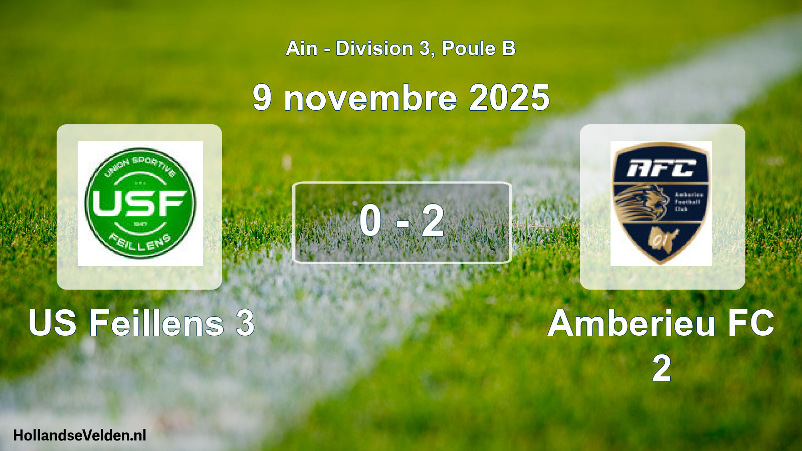 Gespeelde wedstrijd: US Feillens 3 - Amberieu FC 2 0 - 2 (9 november 2025)