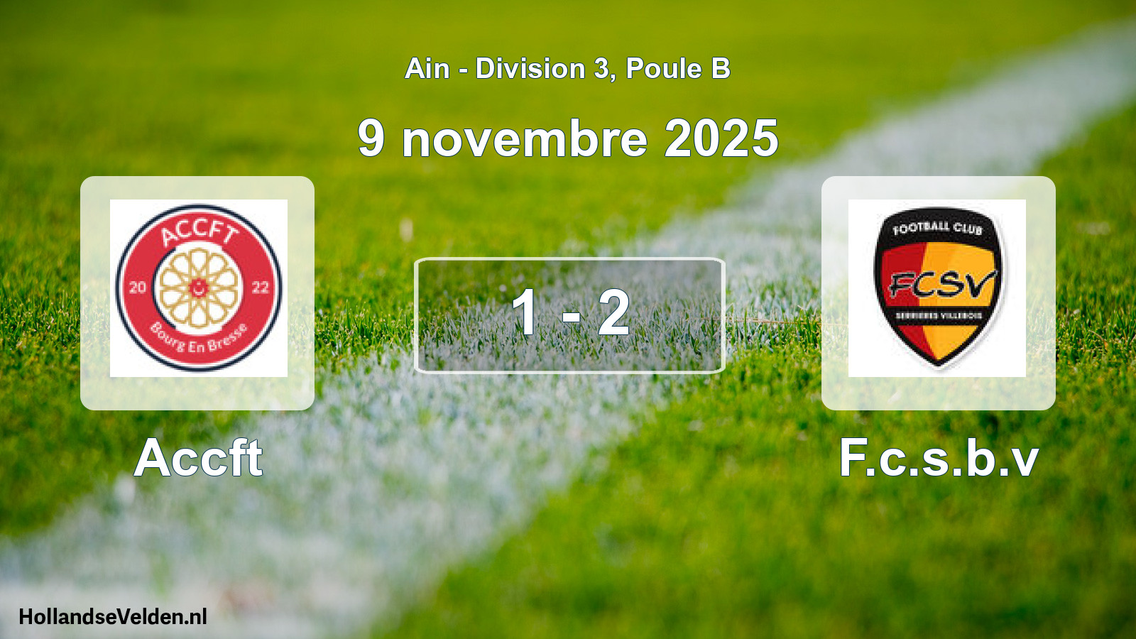 Match joué: Accft - F.c.s.b.v 1 - 2 (9 novembre 2025)