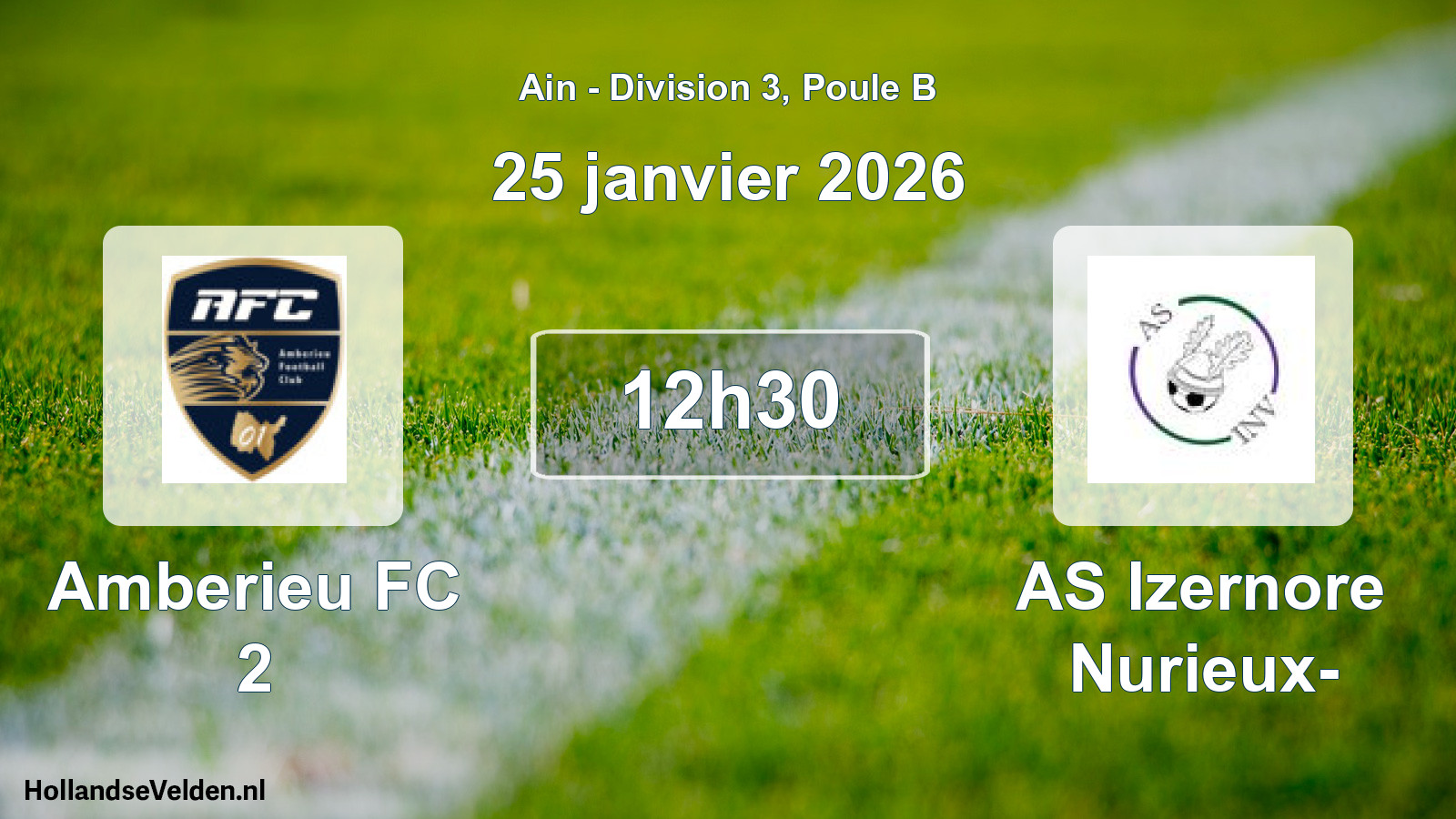 Match programmé: Amberieu FC 2 - AS Izernore Nurieux- (25 janvier 2026)