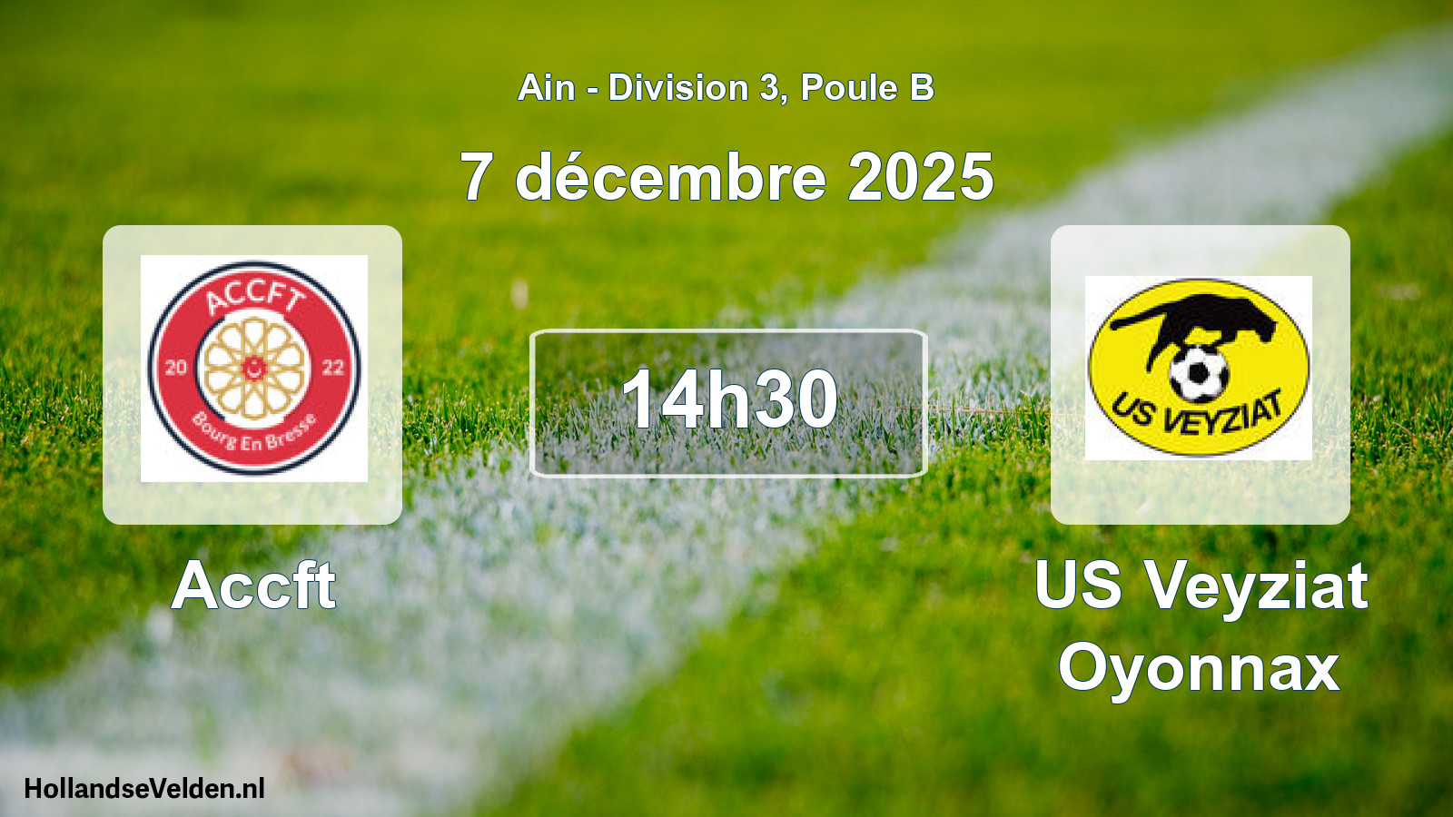 Match programmé: Accft - US Veyziat Oyonnax (7 décembre 2025)