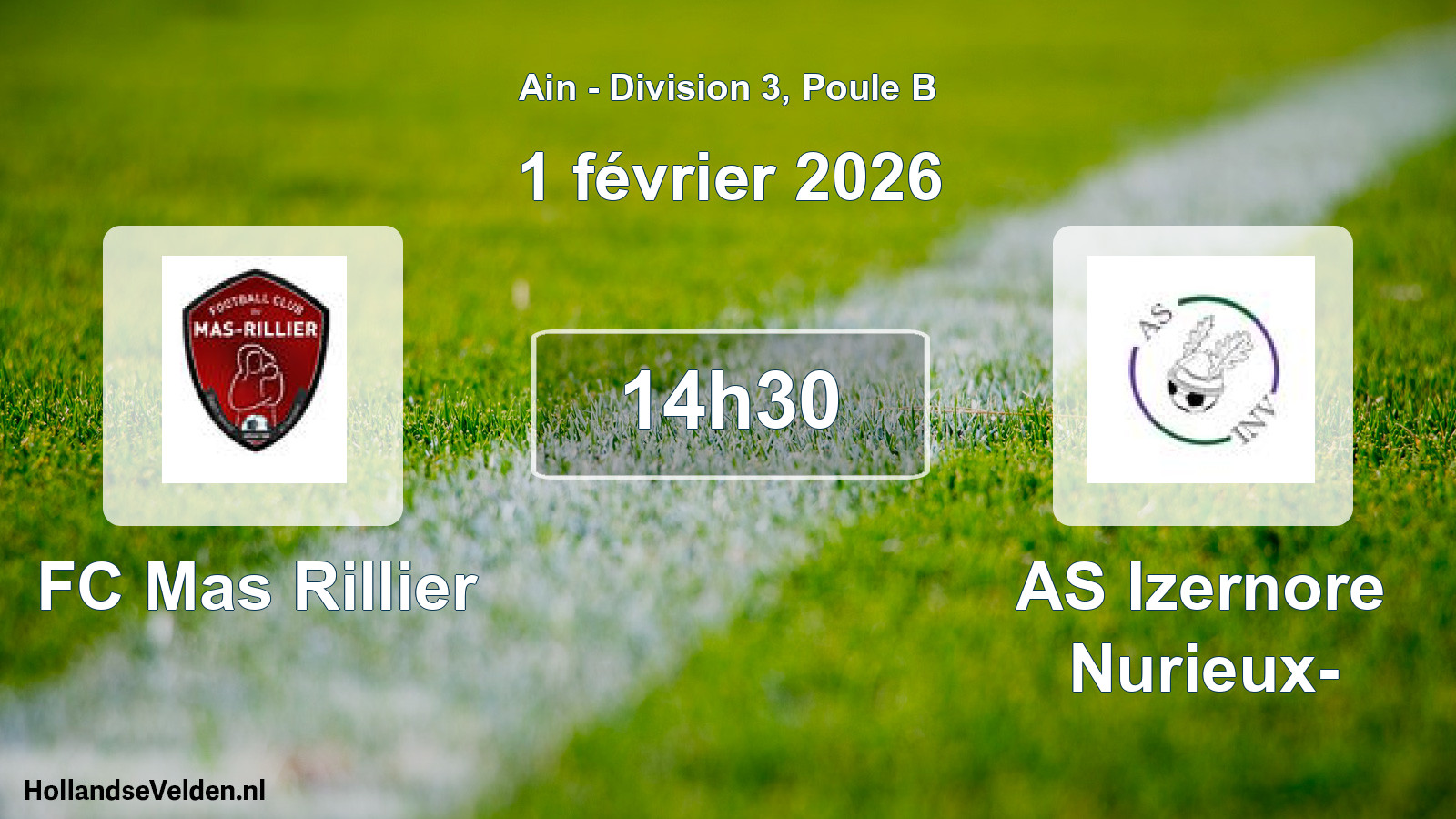 Geplande wedstrijd: FC Mas Rillier - AS Izernore Nurieux- (1 februari 2026)
