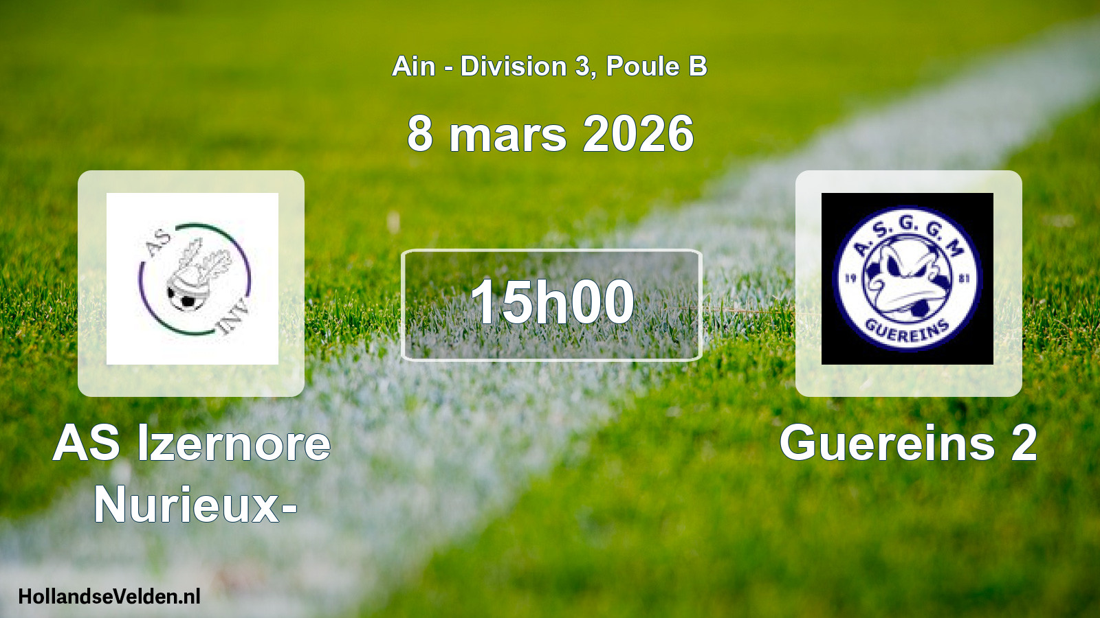 Match programmé: AS Izernore Nurieux- - Guereins 2 (8 mars 2026)