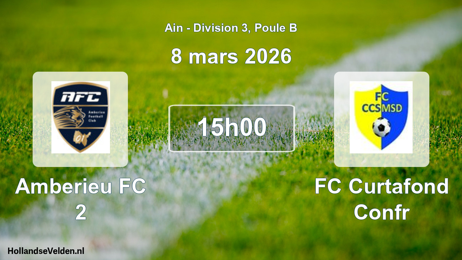 Geplande wedstrijd: Amberieu FC 2 - FC Curtafond Confr (8 maart 2026)