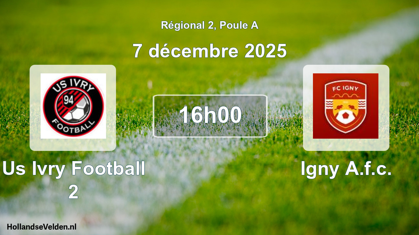 Geplande wedstrijd: Us Ivry Football 2 - Igny A.f.c. (7 december 2025)