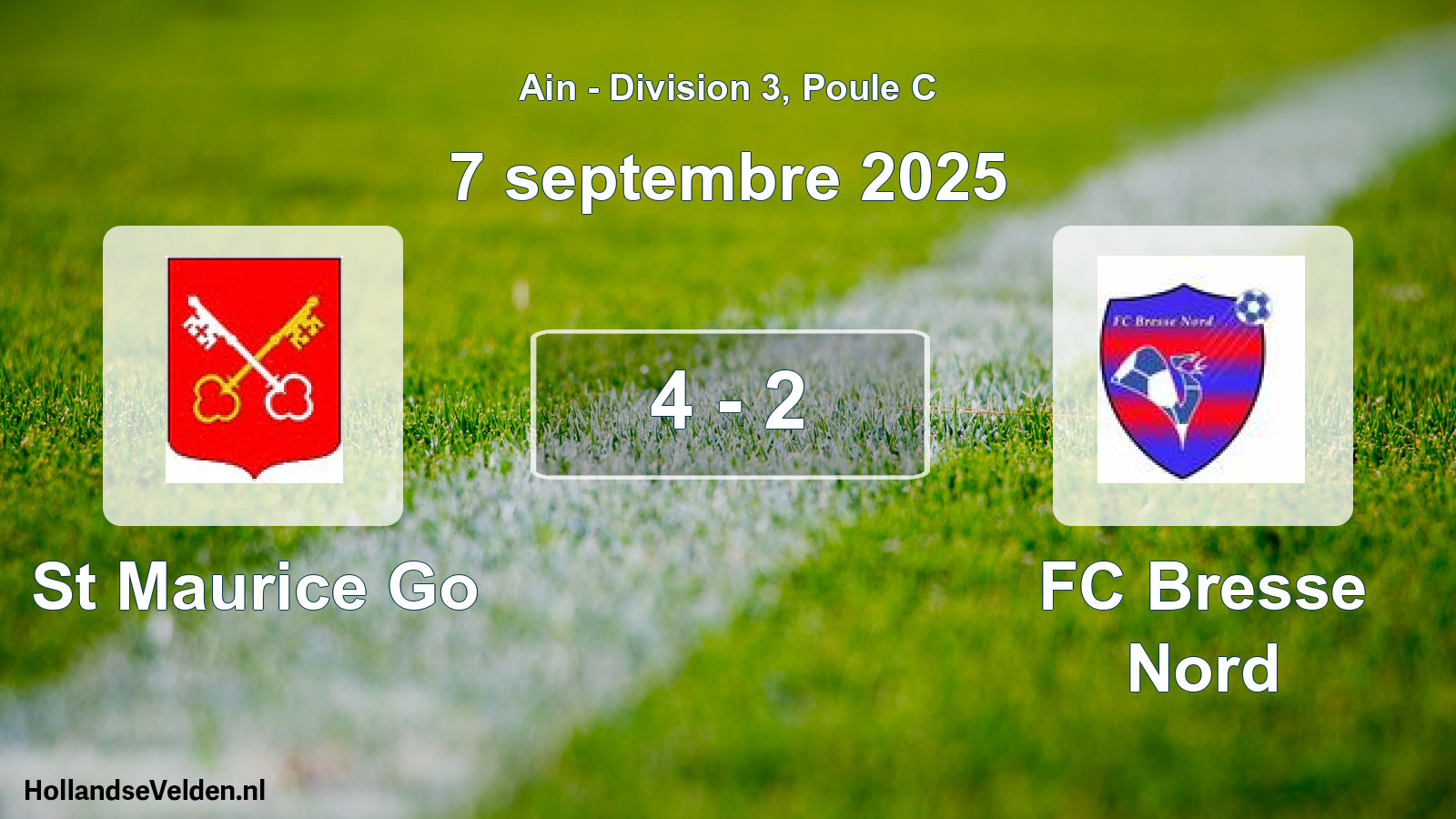 Gespeelde wedstrijd: St Maurice Go - FC Bresse Nord 4 - 2 (7 september 2025)