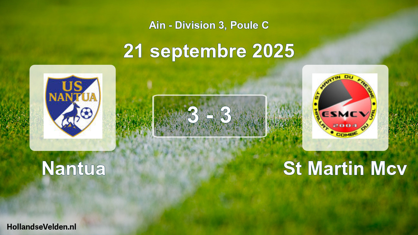 Gespeelde wedstrijd: Nantua - St Martin Mcv 3 - 3 (21 september 2025)