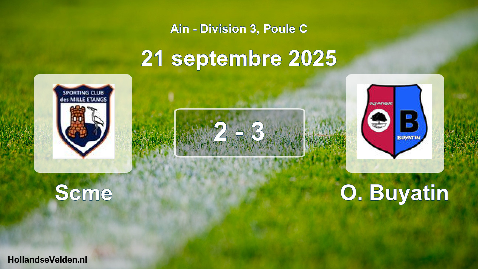 Gespeelde wedstrijd: Scme - O. Buyatin 2 - 3 (21 september 2025)