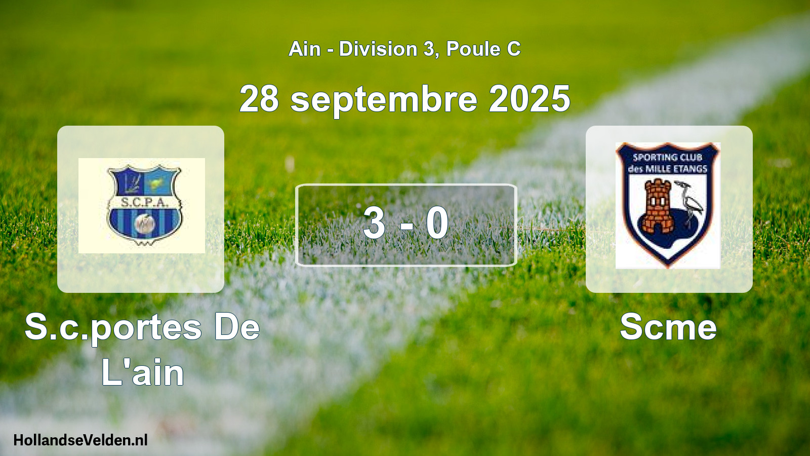 Gespeelde wedstrijd: S.c.portes De L'ain - Scme 3 - 0 (28 september 2025)
