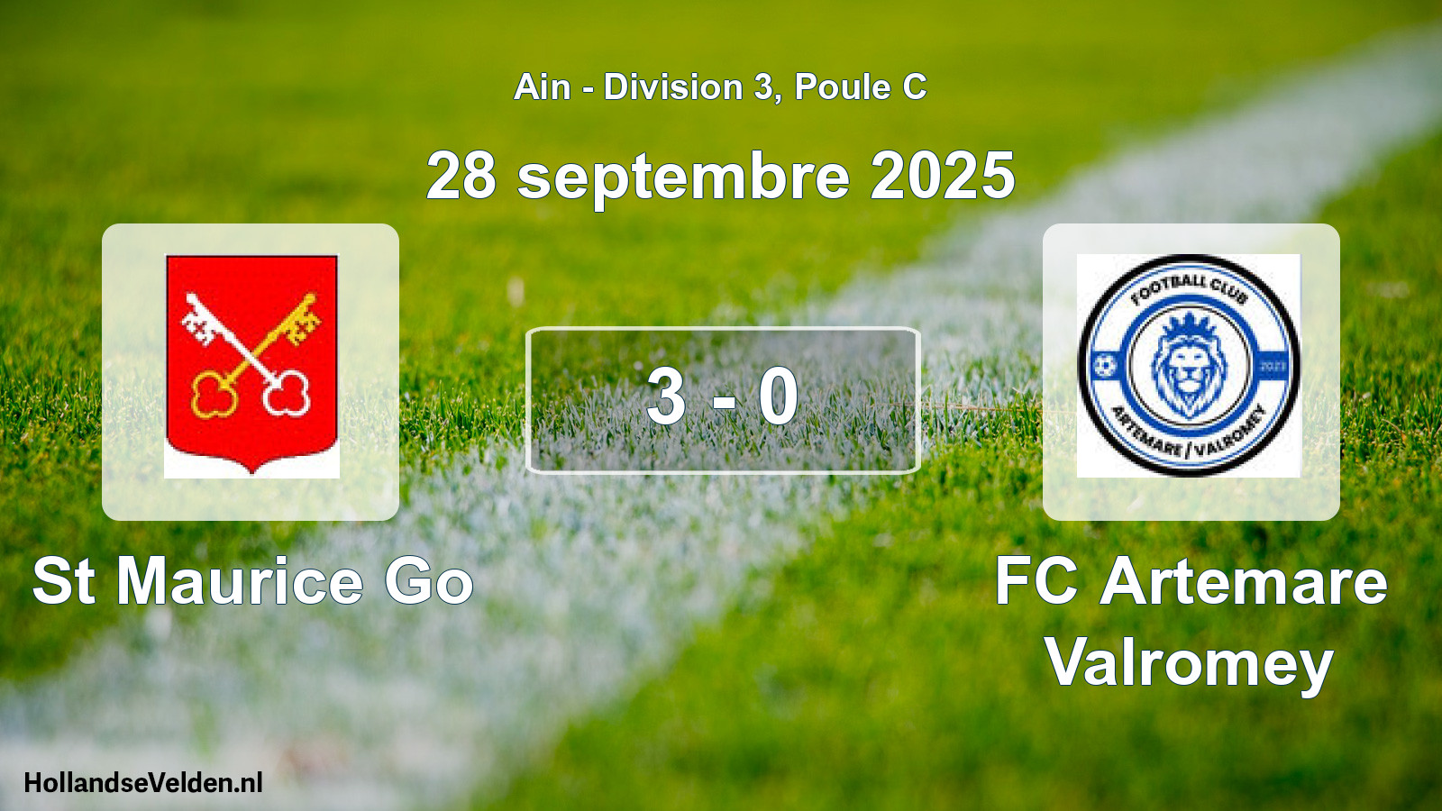 Gespeelde wedstrijd: St Maurice Go - FC Artemare Valromey 3 - 0 (28 september 2025)