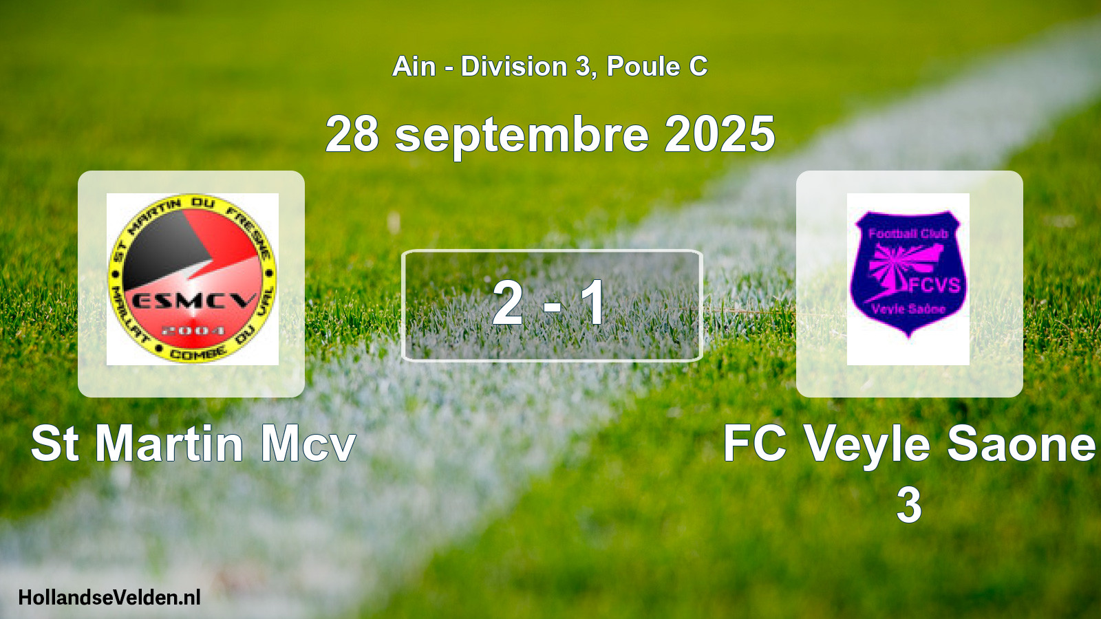 Gespeelde wedstrijd: St Martin Mcv - FC Veyle Saone 3 2 - 1 (28 september 2025)