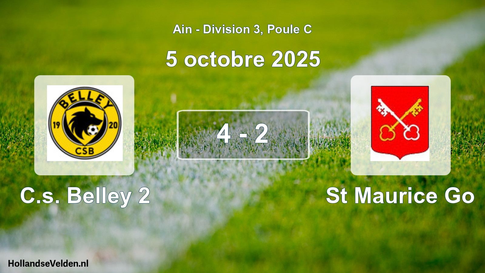 Match joué: C.s. Belley 2 - St Maurice Go 4 - 2 (5 octobre 2025)