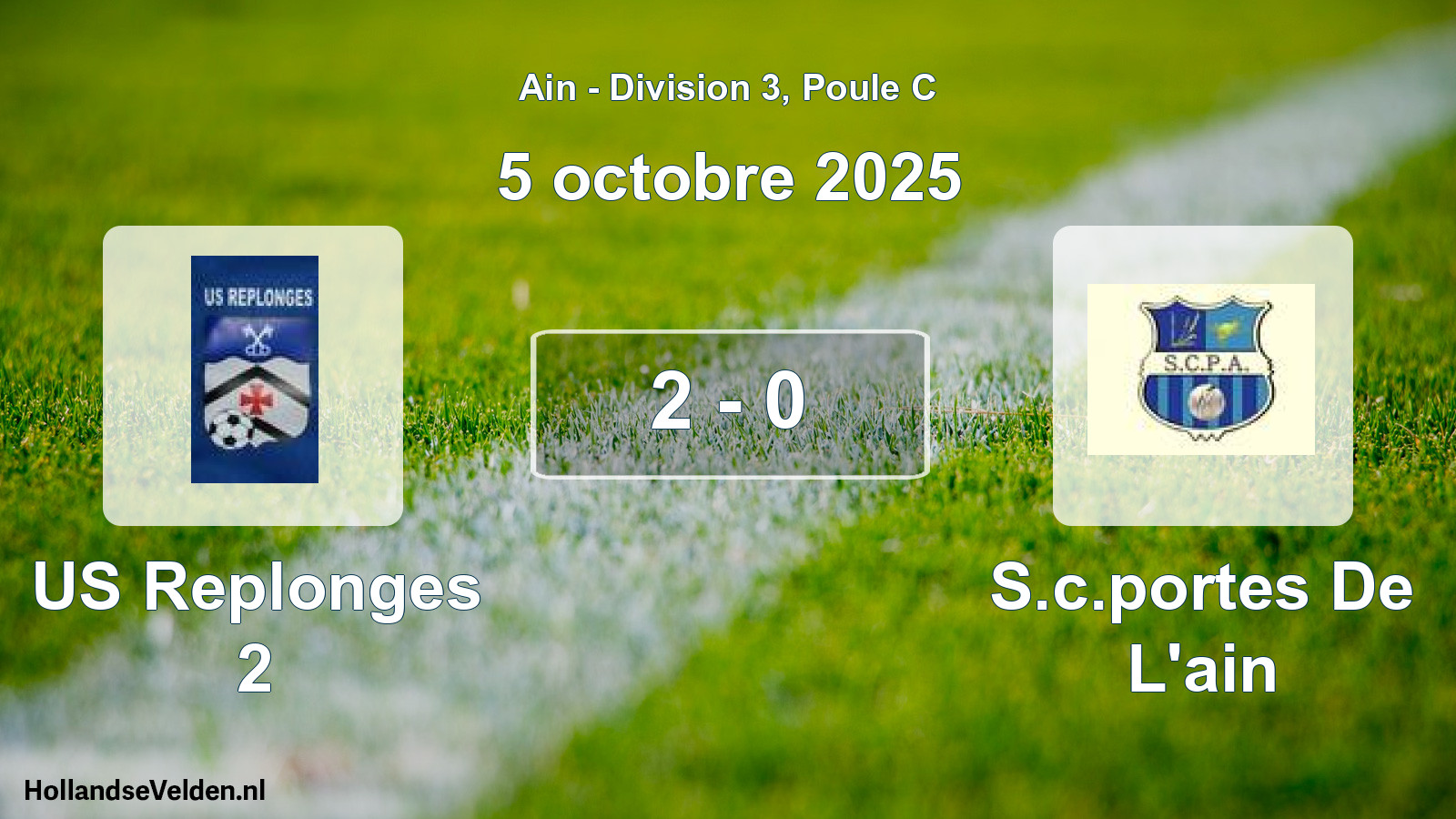Gespeelde wedstrijd: US Replonges 2 - S.c.portes De L'ain 2 - 0 (5 oktober 2025)