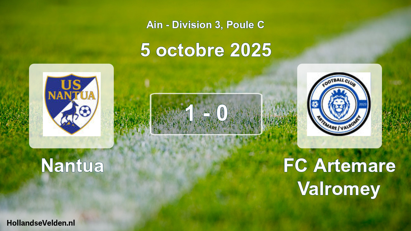 Gespeelde wedstrijd: Nantua - FC Artemare Valromey 1 - 0 (5 oktober 2025)