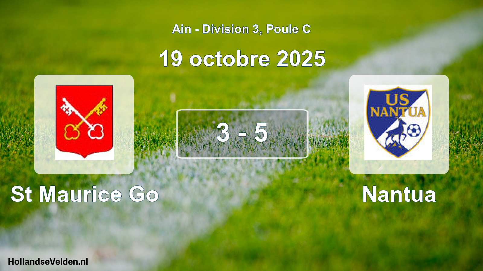 Match joué: St Maurice Go - Nantua 3 - 5 (19 octobre 2025)