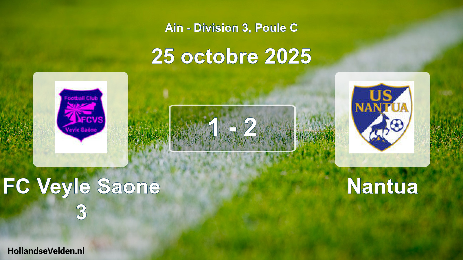 Gespeelde wedstrijd: FC Veyle Saone 3 - Nantua 1 - 2 (25 oktober 2025)
