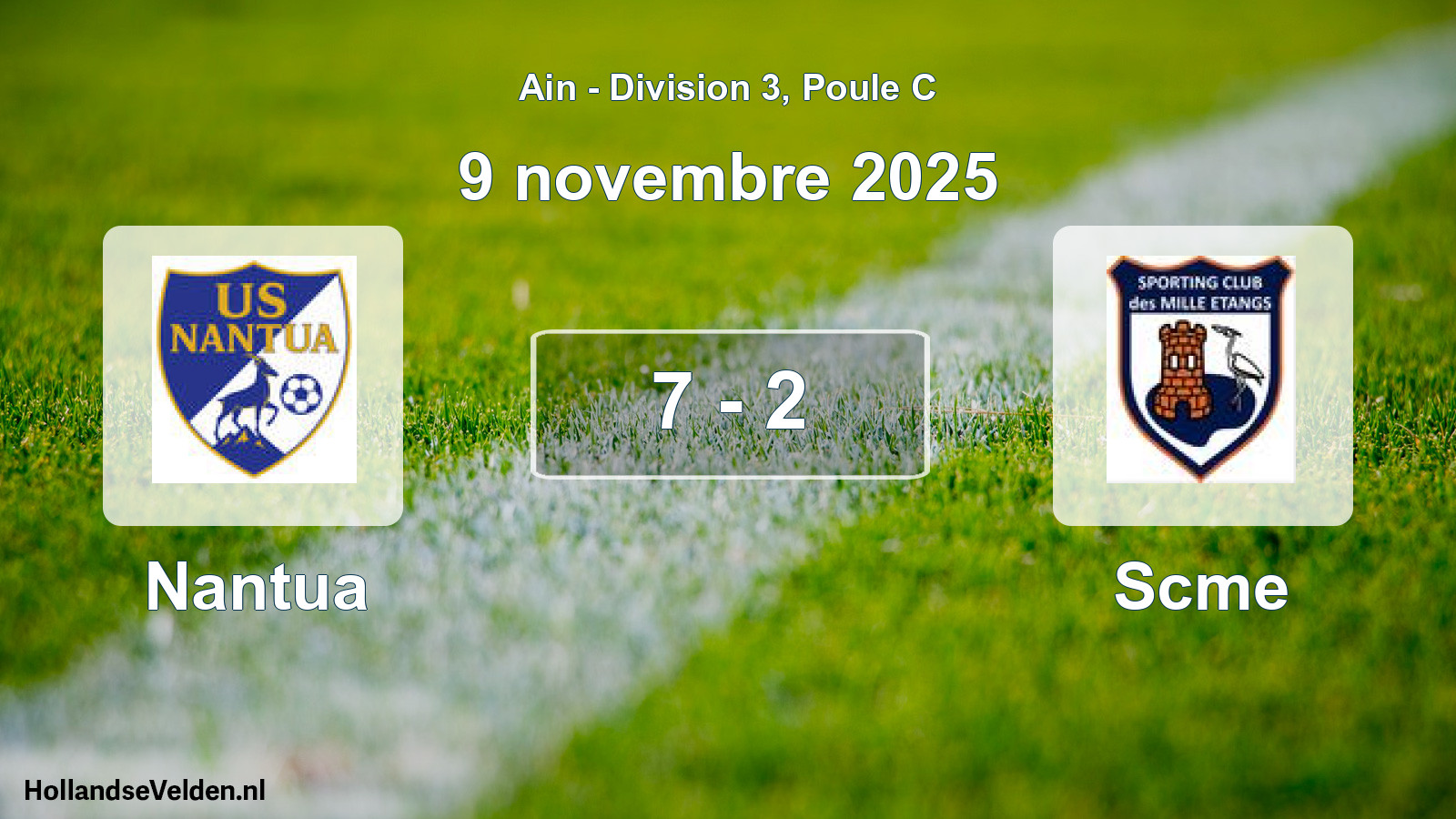Gespeelde wedstrijd: Nantua - Scme 7 - 2 (9 november 2025)