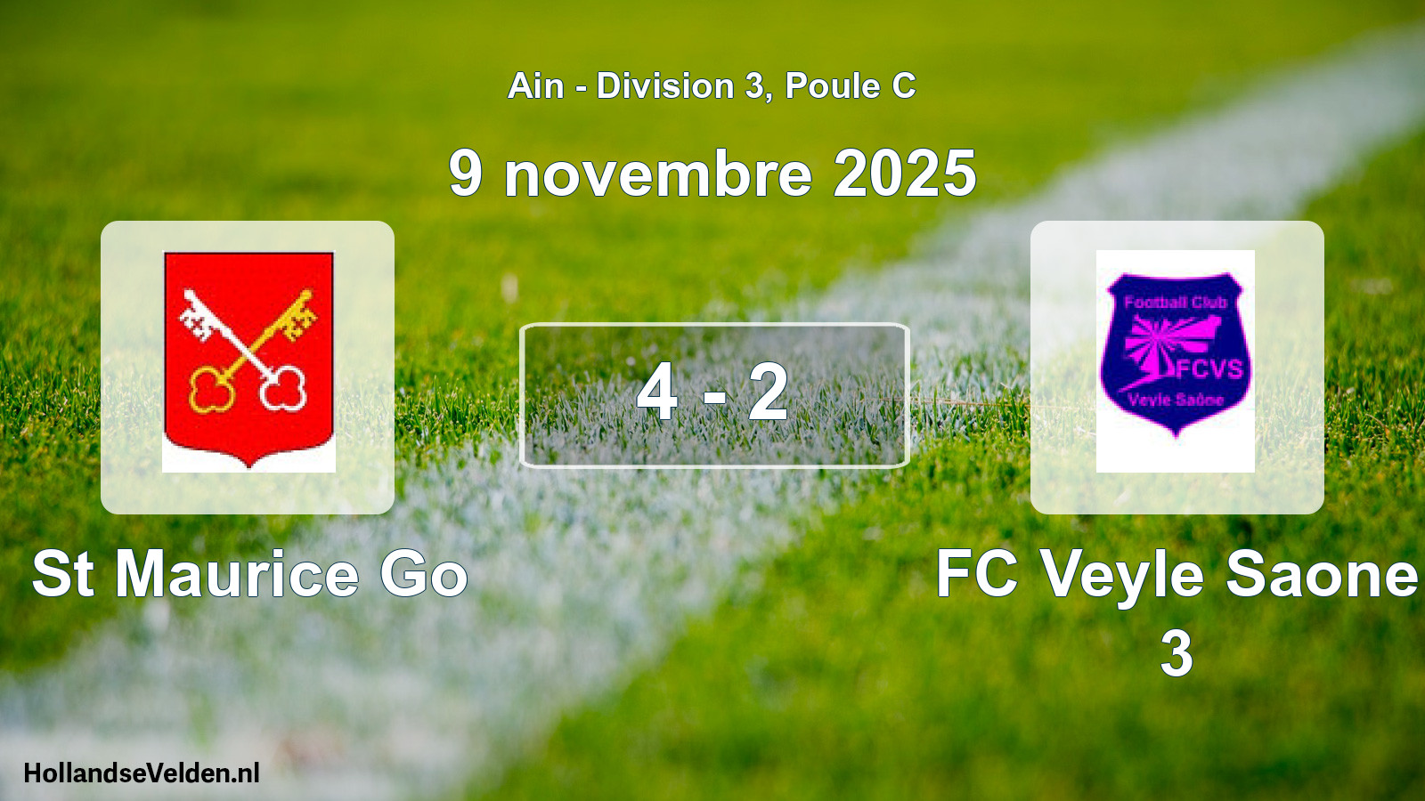 Gespeelde wedstrijd: St Maurice Go - FC Veyle Saone 3 4 - 2 (9 november 2025)
