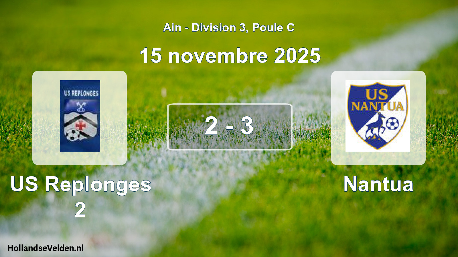 Match joué: US Replonges 2 - Nantua 2 - 3 (15 novembre 2025)