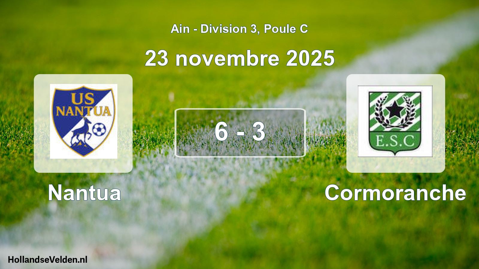 Match joué: Nantua - Cormoranche 6 - 3 (23 novembre 2025)